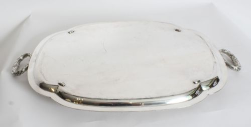ANTIQUE LARGE VICTORIAN NEO CLASSICAL SILVER PLATED BUTLERS TRAY CIRCA 1870 - ADDITIONAL PHOTO 6