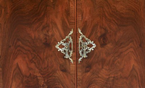 fig 7. Antique English Ormolu Mounted Burr Walnut Cocktail Cabinet Circa 1920