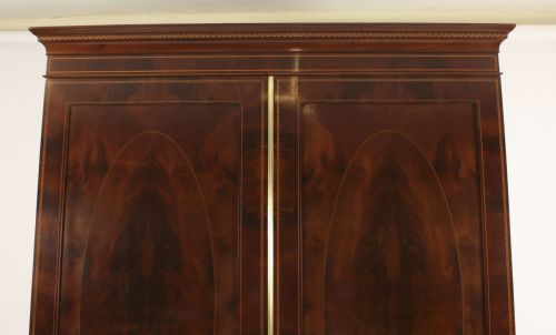 fig 2. Antique English Edwardian Mahogany Inlaid Wardrobe Late 19th Century