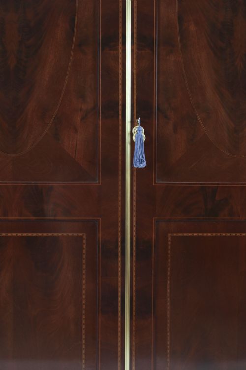 fig 3. Antique English Edwardian Mahogany Inlaid Wardrobe Late 19th Century