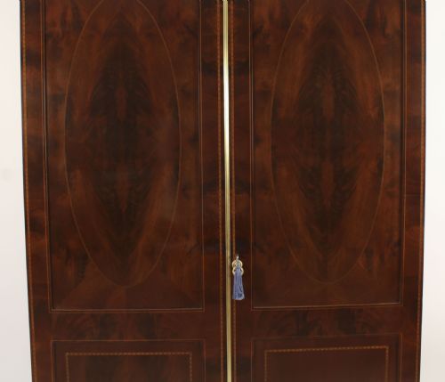 fig 5. Antique English Edwardian Mahogany Inlaid Wardrobe Late 19th Century