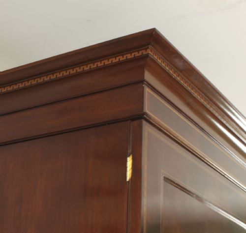 fig 6. Antique English Edwardian Mahogany Inlaid Wardrobe Late 19th Century