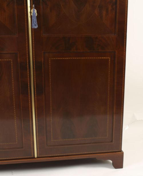 fig 7. Antique English Edwardian Mahogany Inlaid Wardrobe Late 19th Century