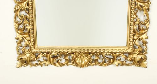 fig 1. Antique Italian Giltwood Florentine Overmantle Mirror 19th Century 83 x 61cm