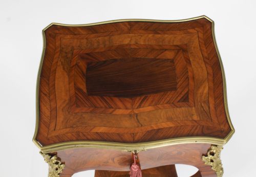 fig 3. Antique French Parquetry & Marquetry Occasional Table Casket 19th C