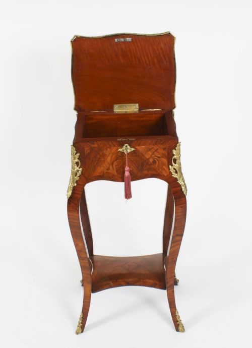 fig 6. Antique French Parquetry & Marquetry Occasional Table Casket 19th C