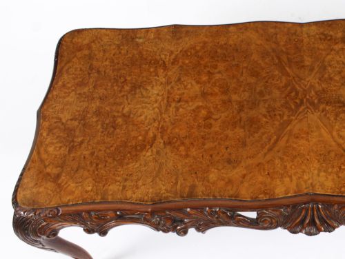 fig 3. Antique Queen Anne Revival Burr Walnut Coffee Table c.1920