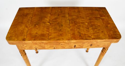 fig 3. Antique Biedermeier Maserbirch Card Console Table Circa 1830 19th C