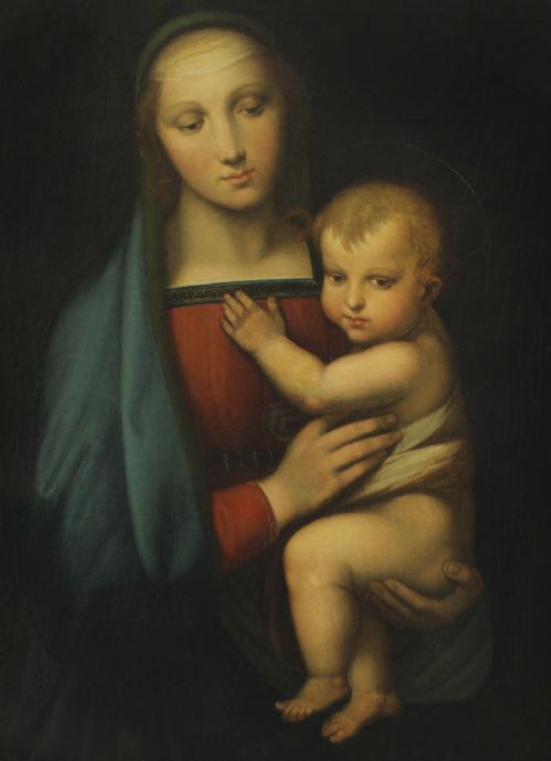 fig 2. Antique Painting Madonna & Child 'Paoletti and Ferretti' 19th Century
