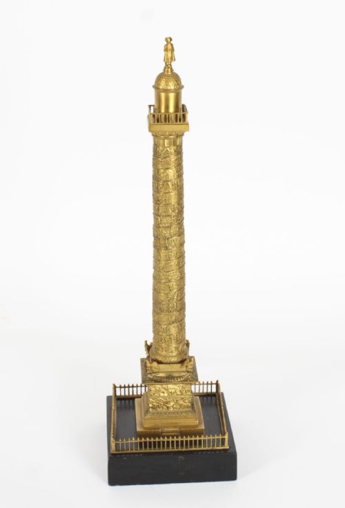 fig 2. Antique 18inch French Grand Tour Gilt Bronze Model of Vendome Column 19thC