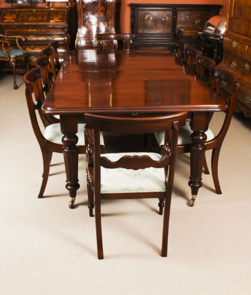 fig 1. Antique 8ft Victorian Flame Mahogany Extending Dining Table C1870