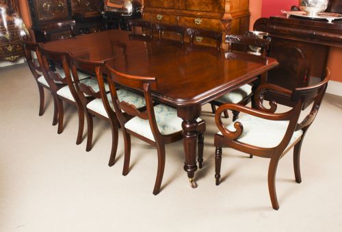 fig 2. Antique 8ft Victorian Flame Mahogany Extending Dining Table C1870