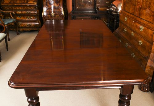 fig 4. Antique 8ft Victorian Flame Mahogany Extending Dining Table C1870