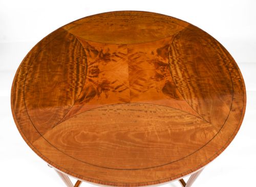 fig 2. Antique Sheraton Revival Satinwood Centre Occasional Table Circa 1900
