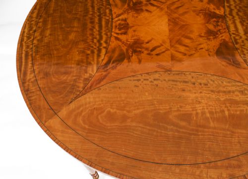 fig 4. Antique Sheraton Revival Satinwood Centre Occasional Table Circa 1900