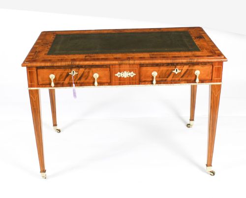 fig 1. Antique Victorian Burr Walnut Writing Table Bureau Plat 19th C
