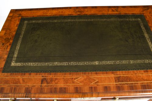 fig 3. Antique Victorian Burr Walnut Writing Table Bureau Plat 19th C