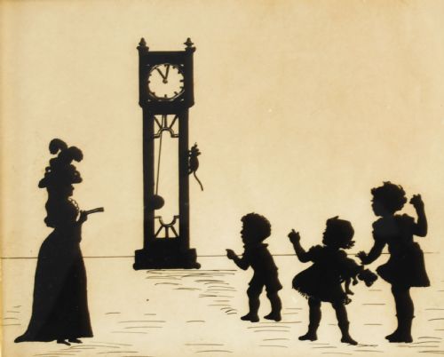 fig 2. Antique Set of Three Victorian Silhouettes 19th Century
