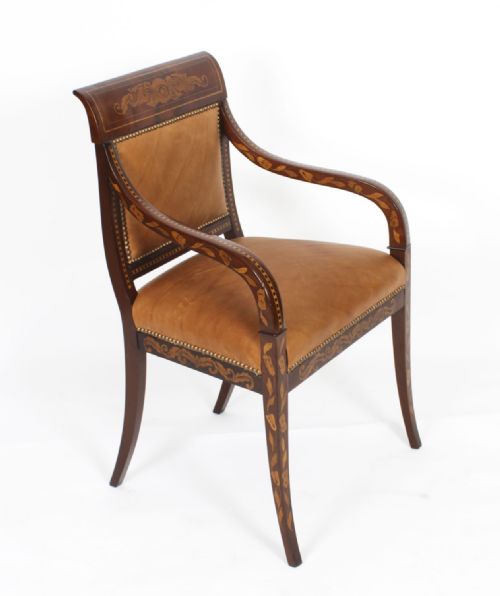 Antique Dutch Marquetry Armchair C1840 19th Century