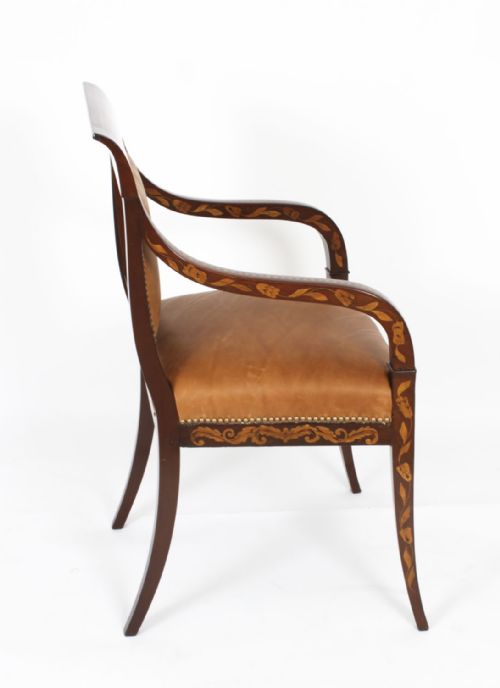 fig 2. Antique Dutch Marquetry Armchair C1840 19th Century