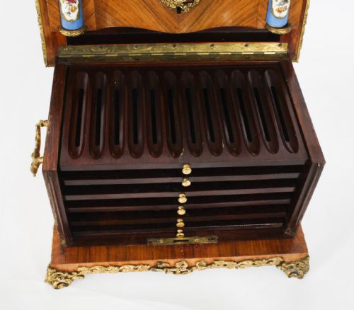 fig 5. Antique French wood Sevres and Ormolu Mounted Cigar Humidor c.1870 19th C