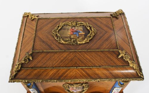 fig 7. Antique French wood Sevres and Ormolu Mounted Cigar Humidor c.1870 19th C