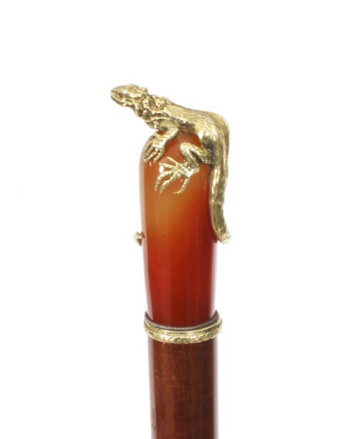 fig 1. Antique Russian Agate & Silver Gilt Walking Cane Stick C1880 88cm/34.5 inches