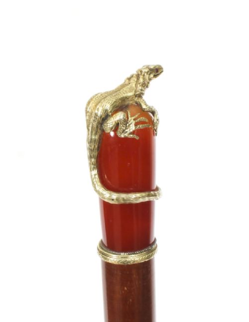 fig 2. Antique Russian Agate & Silver Gilt Walking Cane Stick C1880 88cm/34.5 inches