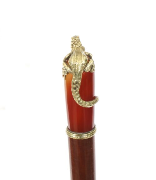 fig 3. Antique Russian Agate & Silver Gilt Walking Cane Stick C1880 88cm/34.5 inches