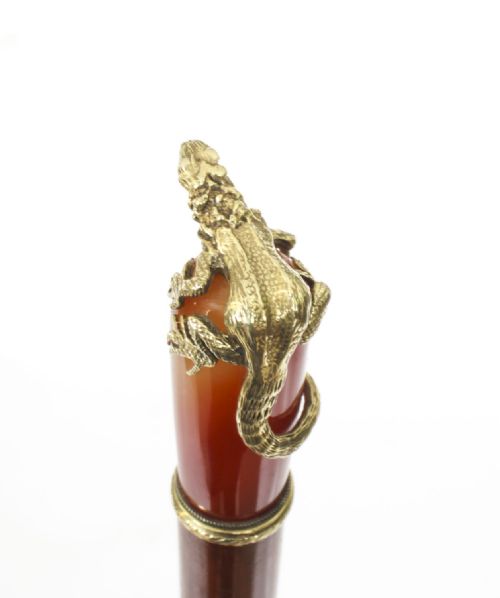 fig 5. Antique Russian Agate & Silver Gilt Walking Cane Stick C1880 88cm/34.5 inches