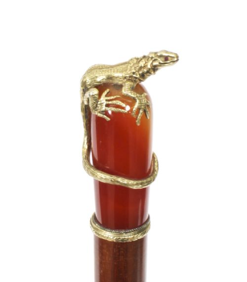 fig 6. Antique Russian Agate & Silver Gilt Walking Cane Stick C1880 88cm/34.5 inches