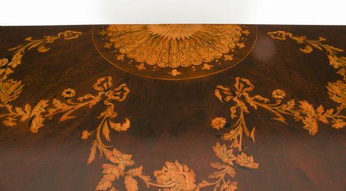 ANTIQUE VICTORIAN MARQUETRY DEMI LUNE CABINET 19TH CENTURY - ADDITIONAL PHOTO 4