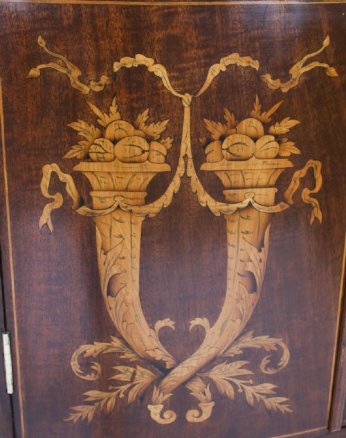 ANTIQUE VICTORIAN MARQUETRY DEMI LUNE CABINET 19TH CENTURY - ADDITIONAL PHOTO 9