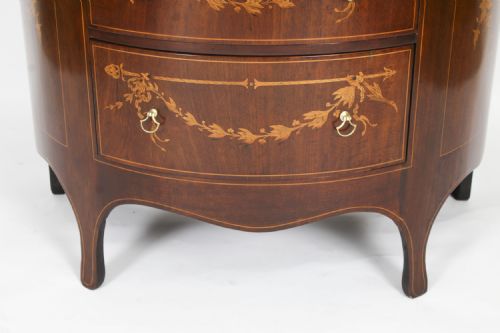 ANTIQUE VICTORIAN MARQUETRY DEMI LUNE CABINET 19TH CENTURY - ADDITIONAL PHOTO 10