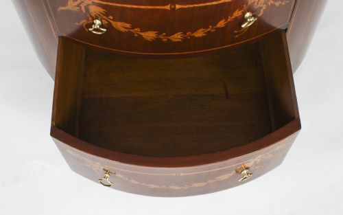 ANTIQUE VICTORIAN MARQUETRY DEMI LUNE CABINET 19TH CENTURY - ADDITIONAL PHOTO 12
