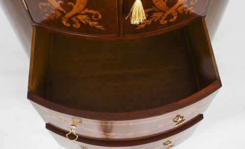ANTIQUE VICTORIAN MARQUETRY DEMI LUNE CABINET 19TH CENTURY - ADDITIONAL PHOTO 13