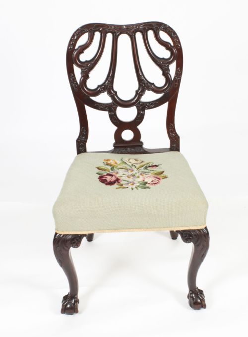 ANTIQUE SET 12 GEORGE II REVIVAL DINING CHAIRS BY ROBERT STRAHAN DUBLIN 20TH CENTURY - ADDITIONAL PHOTO 9