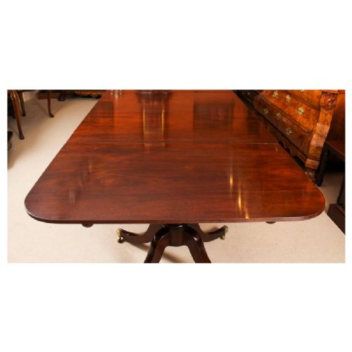 fig 5. Antique 12ft Regency Mahogany Triple Pillar Dining Table c1830 19th Century