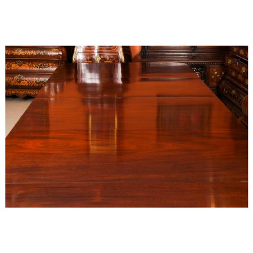 fig 6. Antique 12ft Regency Mahogany Triple Pillar Dining Table c1830 19th Century