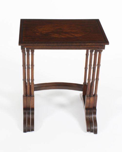 fig 2. Antique Victorian Inlaid Nest of 3 Tables 19th Century