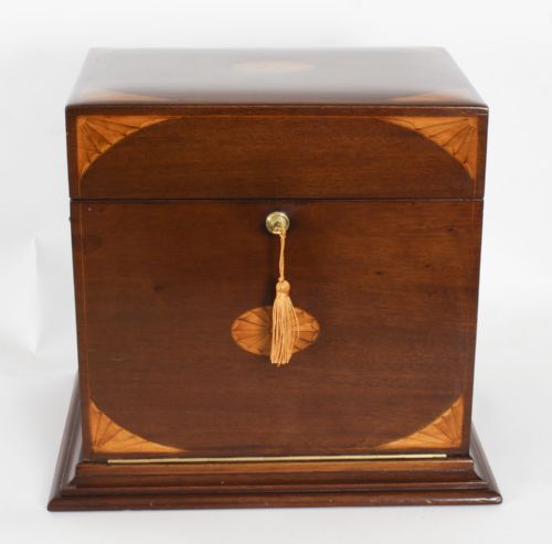 fig 4. Antique Victorian Three Bottle Tantalus & Games Compendium 19th Century