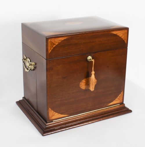 fig 5. Antique Victorian Three Bottle Tantalus & Games Compendium 19th Century