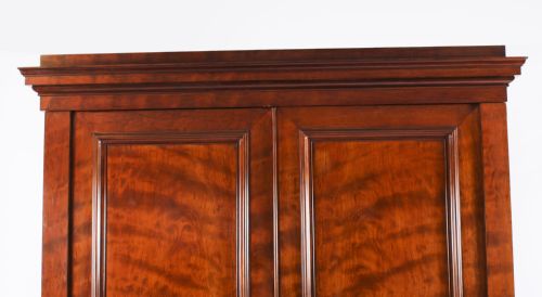 fig 2. Antique English George IV Flame Mahogany Wardrobe Circa 1820 19th Century