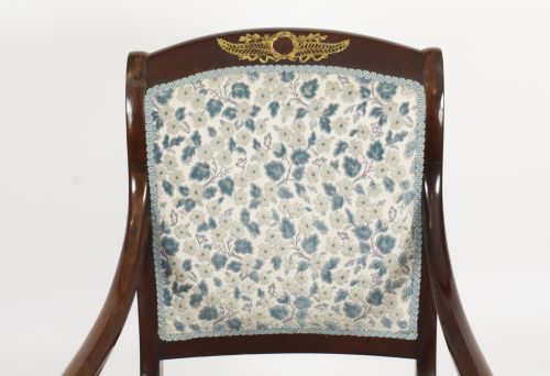 fig 4. Antique Pair Ormolu Mounted Armchairs Empire Revival C1870 19th C