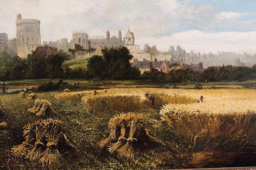 fig 4. Antique Oil Painting Windsor Castle by Alfred H.Vickers Early 19th C