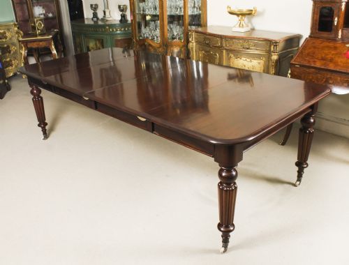 fig 3. Antique William IV Extending Dining Table 19th C & 10 Balloon Back chairs
