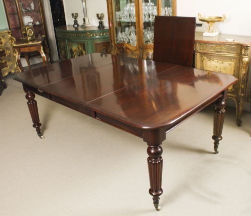 fig 10. Antique William IV Extending Dining Table 19th C & 10 Balloon Back chairs