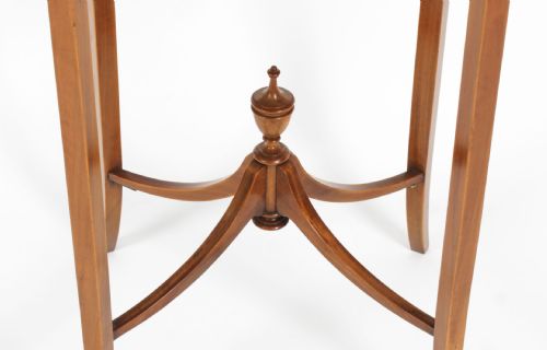 fig 2. Antique Marquetry Shell Inlaid Oval Satin wood Occasional Table 19th C