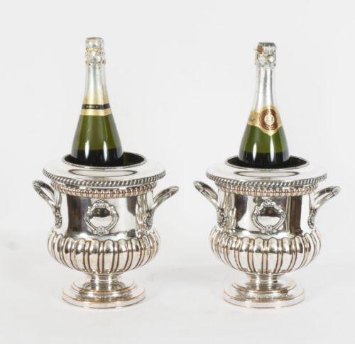 fig 1. Antique Pair of English Old Sheffield Plate Wine Coolers18th Century
