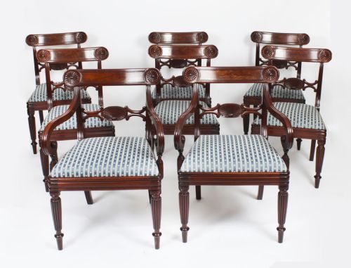 Antique Set 8 George IV Dining Chairs Gillow C1815 19th Century